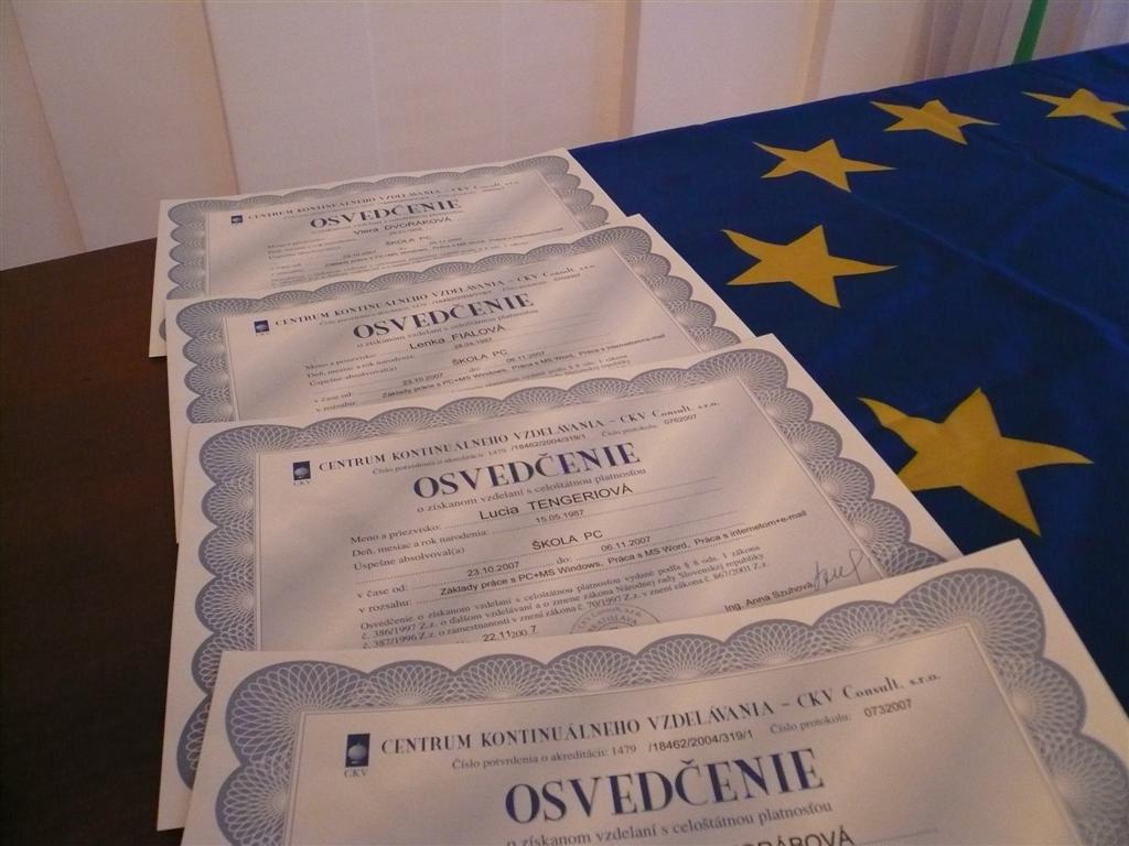 Certifikáty v Pezinku